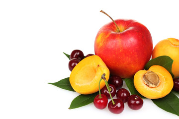 tasty summer fruits isolated on white