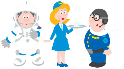 Astronaut, stewardess and pilot © Alexey Bannykh