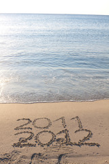 New year 2012 on the beach