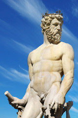 Fototapeta premium Fragment of Fountain Neptune.Florence, Italy