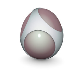 3d render of a silver alien techno egg object