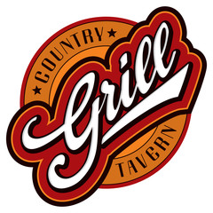 grill hand lettering design (vector)