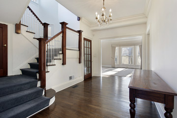 Foyer in traditional home