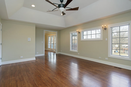 Master bedroom in remodeled home