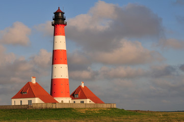 Fototapeta na wymiar Lighthouse Westerhever in North Germany
