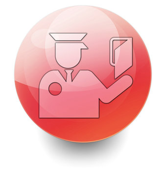 Red Shiny Orb Button "Immigration Symbol"