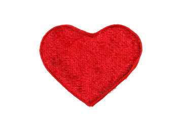 Red heart from a fabric