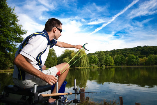 Sport fishing on a beautiful lake