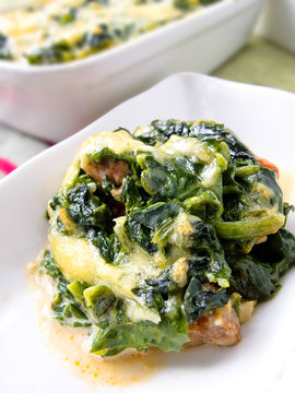 Spinach-Minced Meat bake