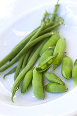 Légumes, petits pois, haricots verts, cuisine, santé