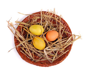 Easter Eggs in basket.