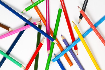 Set of colourful pencils