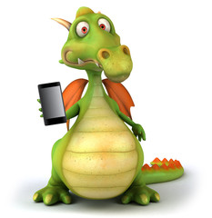 Plakat Dragon et smartphone
