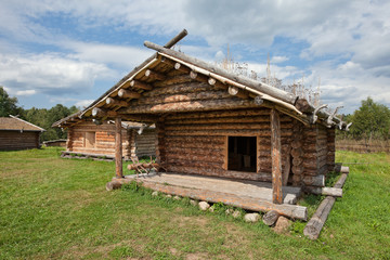 Ancient traditional russian wooden  house