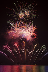 Firework - fountain with several multicolored flares