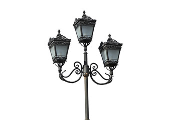 Street lamp isolated over white
