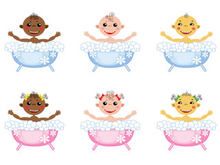 Fototapeta premium Baby in the bath ,set.