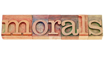 morals word in lettepress type