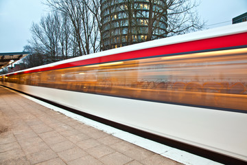 train leaves the station with speed