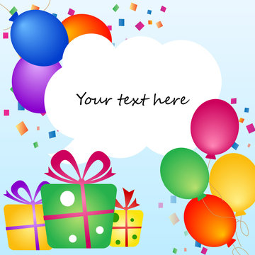 Party colorful balloons with place for your text