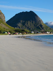 Fototapeta na wymiar Malownicze krajobrazy w Norwegii plaży