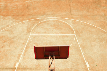 Empty basketball court