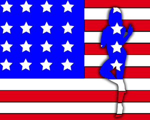 Sexy USA Women Outline