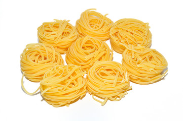 tasty noodles on white background