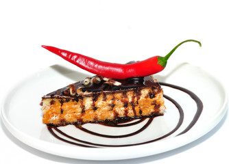 Cake with chocolate and chilli