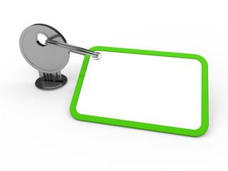 3d key attached green