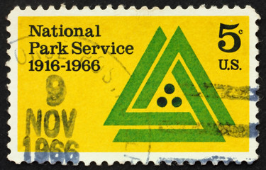 Postage stamp USA 1966 National park service emblem