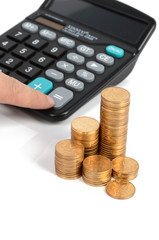 Calculator and coins