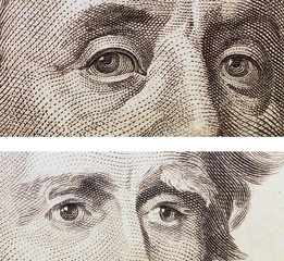 dollar bill,  eye Jackson and Franklin background, textures