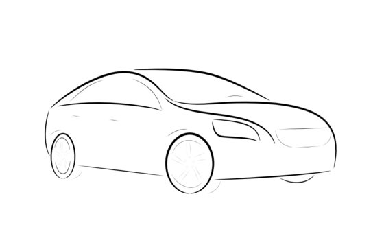 Cartoon silhouette of a design car