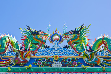 Dragon with blue sky