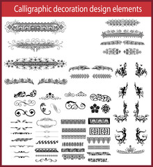 Calligraphic decoration design elements