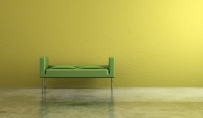 Wohndesign - Sitzbank gelb