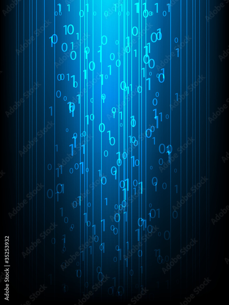 Wall mural abstract binary code