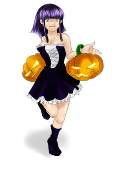 Halloween jack o'lantern girl
