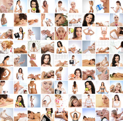 Great collage made of 100 pictures about health