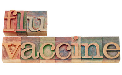 flu vaccine in letterpress type