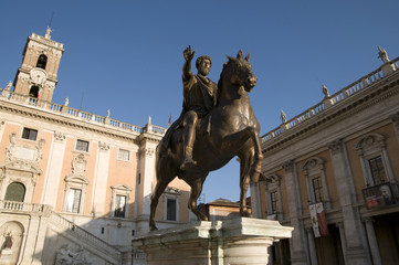 Fototapeta na wymiar Pomnik Marka Aureliusza na Kapitolu - Rzym