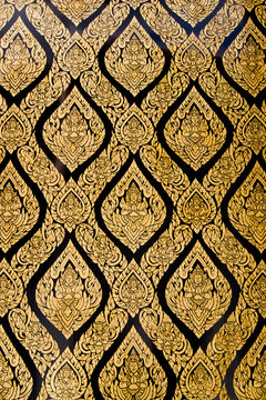 Thai Pattern style on church wall, bangkok, thailand © hacksss23