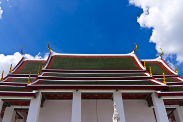 Traditional thai style roof temple, wat ratchanadda, thailand