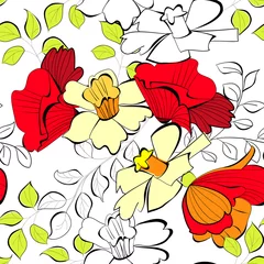 Papier Peint photo Fleurs abstraites Fond d& 39 écran sans soudure floral