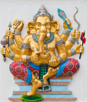 Indian or Hindu ganesha God Named Duraga Ganapati at temple in t