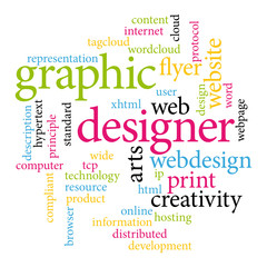 Fototapeta premium Graphic designer word cloud.