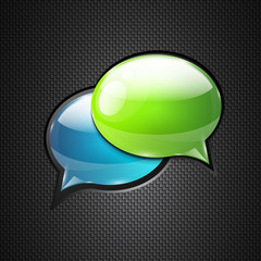 Glossy speech bubbles set