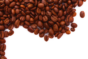 Coffee beans on white background