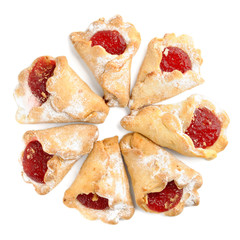 Homemade cookies with strawberry jam